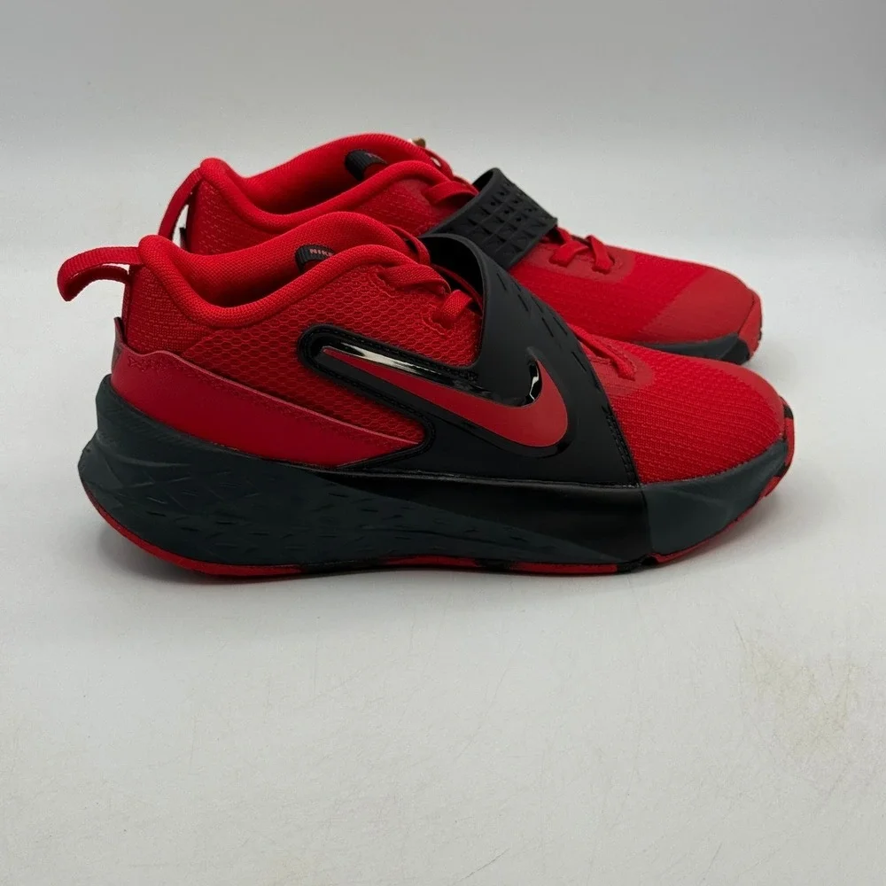 Nike Team Hustle D 12 Shoes Kids Size 2Y Red Black Basketball HF6280 602